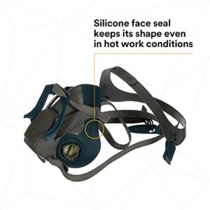 3M Rugged Comfort Quick Latch Half Facepiece Reusable Respirator 6503QL, Gases, Vapors, Dust, Large