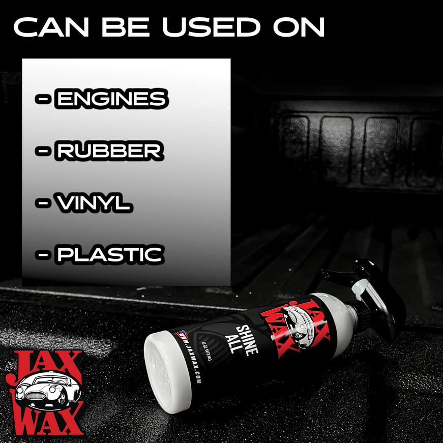 Jax Wax Shine All, Professional High Gloss, Water Based Dressing and Protectant for Engines, Tires, Vinyl and Plastics - 16 Ounce