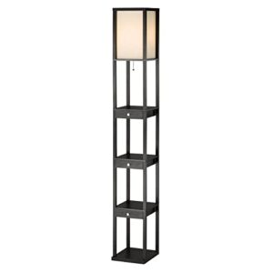 adesso 3450-01 murray three drawer shelf lamp, 72 in., 150w incandescent/ 150w cfl, black pvc veneer on mdf, 1 floor lamp