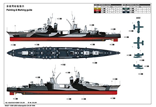 Trumpeter USS Indianapolis CA35 Heavy Cruiser 1944 (1/350 Scale)