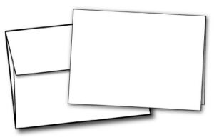 5" x 7" heavyweight (80lb cover) blank white greeting card sets (40 cards & envelopes)