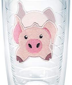 Tervis Front & Back Pig Made in USA Double Walled Insulated Tumbler Travel Cup Keeps Drinks Cold & Hot, 16oz - No Lid, Clear