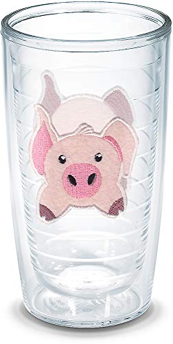 Tervis Front & Back Pig Made in USA Double Walled Insulated Tumbler Travel Cup Keeps Drinks Cold & Hot, 16oz - No Lid, Clear