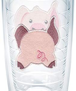 Tervis Front & Back Pig Made in USA Double Walled Insulated Tumbler Travel Cup Keeps Drinks Cold & Hot, 16oz - No Lid, Clear