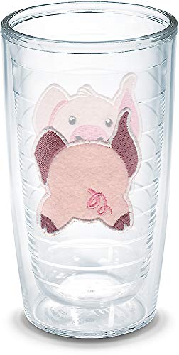 Tervis Front & Back Pig Made in USA Double Walled Insulated Tumbler Travel Cup Keeps Drinks Cold & Hot, 16oz - No Lid, Clear