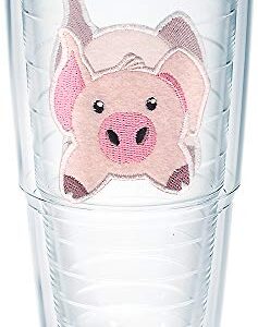 Tervis Front & Back Pig Made in USA Double Walled Insulated Tumbler Travel Cup Keeps Drinks Cold & Hot, 24oz - No Lid, Clear