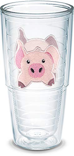 Tervis Front & Back Pig Made in USA Double Walled Insulated Tumbler Travel Cup Keeps Drinks Cold & Hot, 24oz - No Lid, Clear