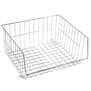 ltl home products more inside stackable wire storage basket, 16 x 18 inches, chrome