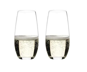 riedel o wine crystal glass tumbler,champagne, set of 2
