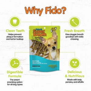 Fido Super Breath Dental Care Bones for Dogs - 21 Treats Per Pack (3 Pack) - Dog Dental Treats for Small Dogs (Made in USA) - Dog Dental Chews Help Reduce Plaque, Tartar Buildup, and Freshens Breath