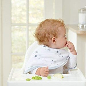 aden + anais Burpy Bib, 100% Cotton Muslin, Soft Absorbent 4 Layers, Multi-Use Burp Cloth and Bib, 22.5" X 11", 2 Pack, Twinkle - Stars