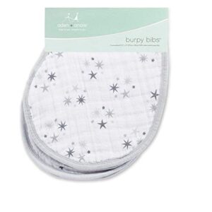 aden + anais Burpy Bib, 100% Cotton Muslin, Soft Absorbent 4 Layers, Multi-Use Burp Cloth and Bib, 22.5" X 11", 2 Pack, Twinkle - Stars