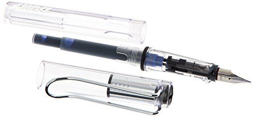 Lamy Safari Vista Fountain Pen & Cartridges, Clear, Fine Nib