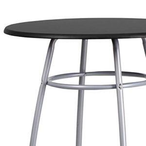 Flash Furniture Daria Bar Height Table Set with Padded Stools Black