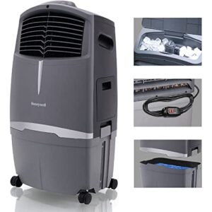 honeywell 525 cfm 3-speed outdoor rated portable evaporative cooler (swamp cooler) for 491 sq. ft. with gfci cord