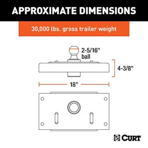 CURT 60614 Factory Original Equipment Style Gooseneck Hitch, 30,000 lbs. 2-5/16-Inch Ball, Fits Select Ram 2500 , Black