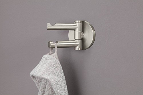 Moen YB0402BN Align Modern Double Swivel Robe Hook, Brushed Nickel