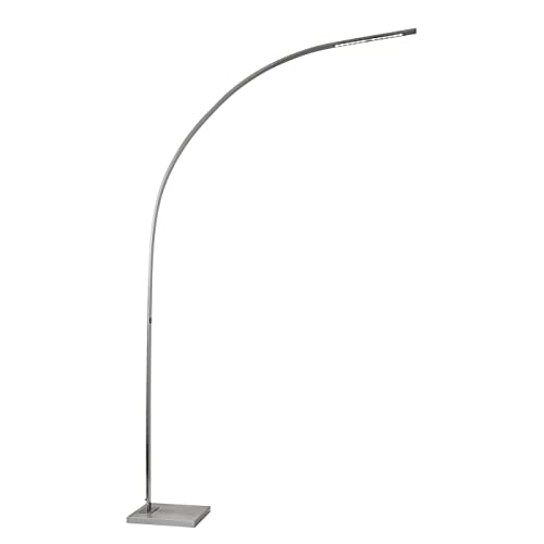 Adesso 4235-22 Sonic LED Arc Lamp, 91 in., 124W, Brushed Steel Finish, 1 Floor Lamp , White