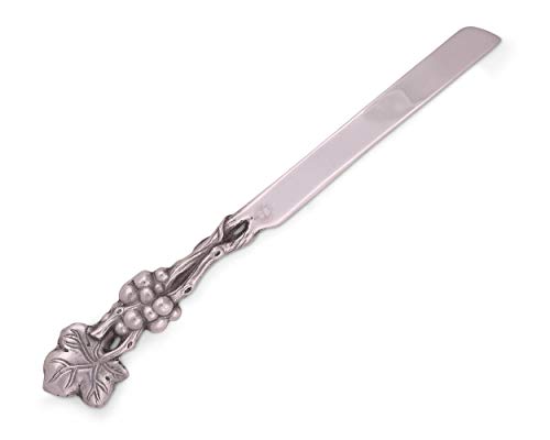 Arthur Court Metal Cake Knife Grape Pattern Sand Casted in Aluminum with Artisan Quality Hand Polished Tarnish Free 13.75 inch Long