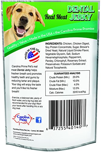 Carolina Prime Pet 40141 Dental Jerky Treat For Dogs ( 1 Pouch), One Size