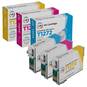 ld products compatible ink cartridge replacements for epson 127 t127 extra high yield (cyan, magenta, yellow, 3-pack)