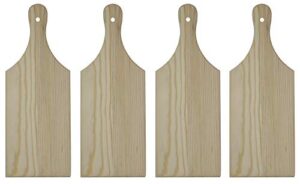 package of 4 unfinished wooden mini cutting boards for decorating and crafting