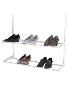 closetmaid 28440 shelftrack expandable shoe rack, 24" x 42", white
