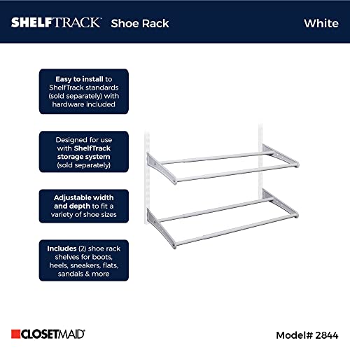 ClosetMaid 28440 ShelfTrack Expandable Shoe Rack, 24" x 42", White