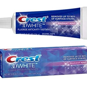 Crest 3D White Vivid Fluoride Anticavity Toothpaste-Radiant Mint-0.85 oz, 3 pk