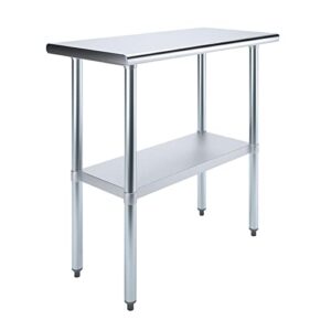 18" x 36" amgood stainless steel work table | nsf metal prep table | commercial & residential kitchen laundry garage utility bench