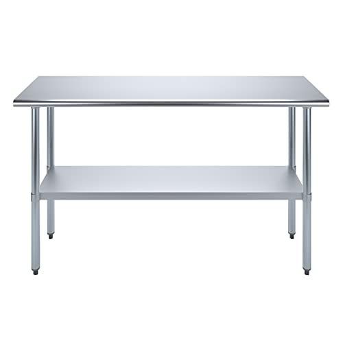 18" X 60" Stainless Steel Work Table with Under-Shelf | NSF Kitchen Island Food Prep | Laundry Garage Utility Bench