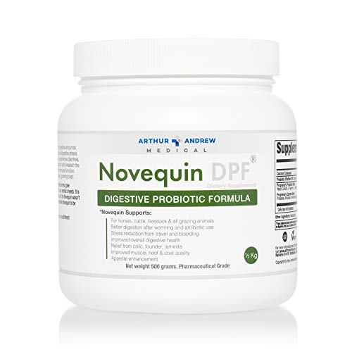 Arthur Andrew Medical, Novequin DPF, Digestive Probiotic Formula for Large Animals, Prebiotics, Probiotics, and Enzymes, Non-GMO, 500 Grams