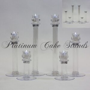 cake stand glass candle votive set 6 tier (style v134)