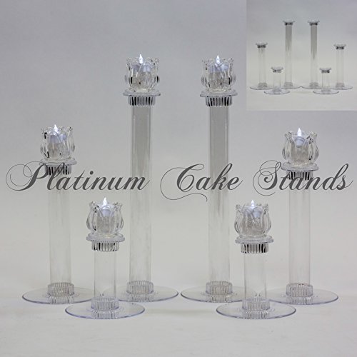 Cake Stand Glass Candle Votive Set 6 Tier (Style V134)