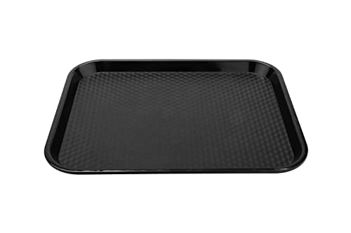 G.E.T. FT-16-BK BPA-Free Cafeteria / Fast Food Tray, 16.25" x 12", Black (Set of 12)