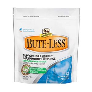 absorbine bute-less comfort & recovery supplement pellets, healthy inflammatory response, 2 lb / 32 day supply