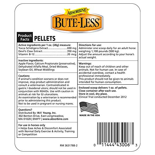 Bute-Less Comfort & Recovery Supplement Pellets, Healthy Inflammatory Response, 5 lb / 80 Day Supply