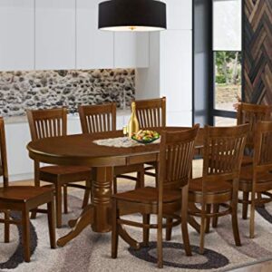 EAST WEST FURNITURE 9 Pc Dining room set for 8 Dining Table with Leaf and 8 Kitchen Dining Chairs