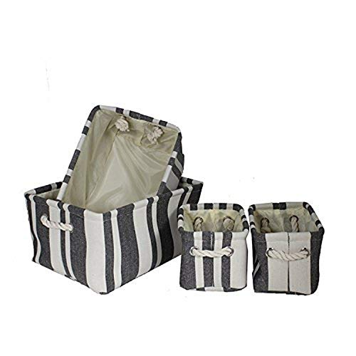 Essential Decor Entrada Collection 4-Piece Canvas Utility Basket Set