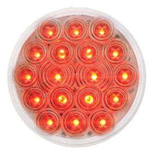 gg grand general 76016 4 inches fleet red/clear 18 led 3 pin round plug stop/turn/tail sealed light