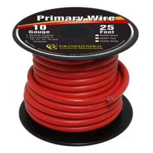 grand general 55261 red 10-gauge primary wire