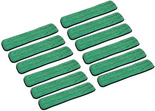 Real Clean 24 inch Microfiber Dry Dusting Mop Refill Pads for Flat Microfiber Mop Frames (Pack of 12)