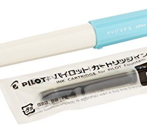 PILOT Kakuno Fine-Nib Fountain Pen, White Body Soft Blue Cap Body (FKA-1SR-SLF)