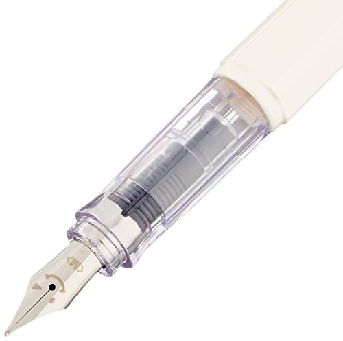 PILOT Kakuno Medium-Nib Fountain Pen, White Body Soft Yellow Cap Body (FKA-1SR-SYM)