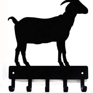 The Metal Peddler Farm Horned Goat #1 Key Rack - Small 6 inch Wide - Made in USA