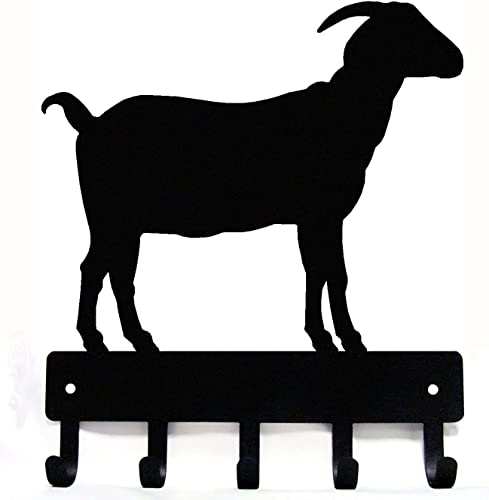 The Metal Peddler Farm Horned Goat #1 Key Rack - Small 6 inch Wide - Made in USA