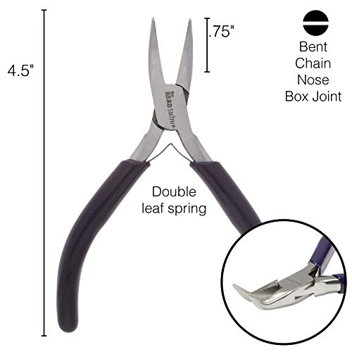 The Beadsmith Bent Chain-Nose Pliers for Crafting and Repair, Jewelry Making Supplies