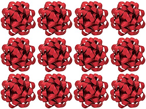 The Gift Wrap Company Decorative Glitterati Lotus Bows, Large, Red