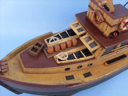 Hampton Nautical "Jaws" Orca Model Fishing Boat - Fully Assembled (Not a Kit) , brown