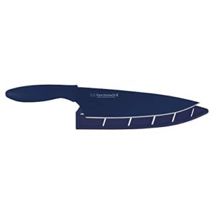kai pro pure komachi 2 chef's knife 8”, thin, light kitchen knife, ideal for all-around food preparation, hand-sharpened japanese knife, perfect for fruit, vegetables, and more,navy